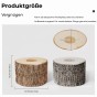 Cooler ovaler Hocker mit geometrischem Baummuster, Produktabmessungen.