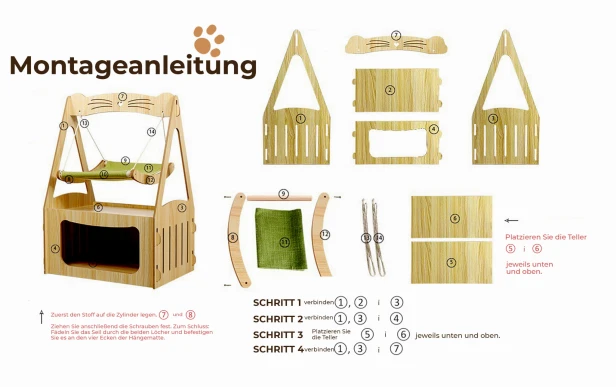 Katzenschaukel, Montageanleitung.