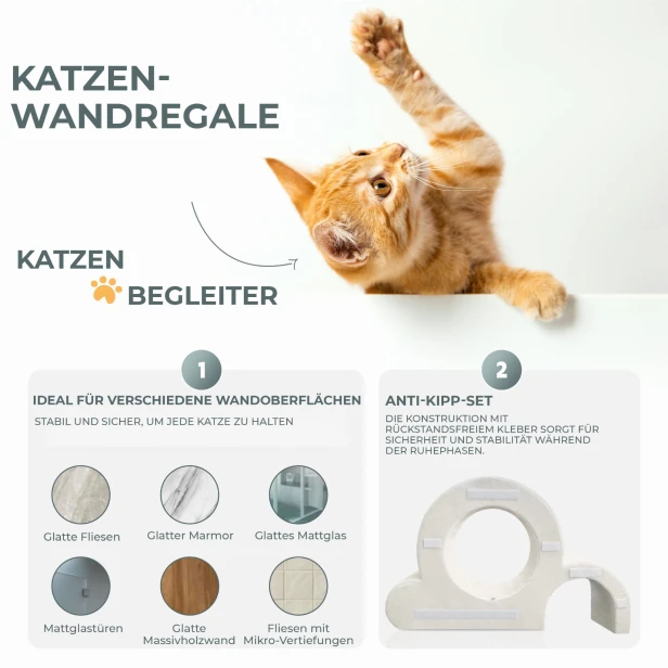 Katzenkletterleiter, flexible Passform.
