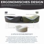 Ergonomisches Knie- und Beinkissen, Farben und Produktdetails.