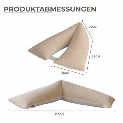 Faltbares dreieckiges Lendenkissen, Produktabmessungen.