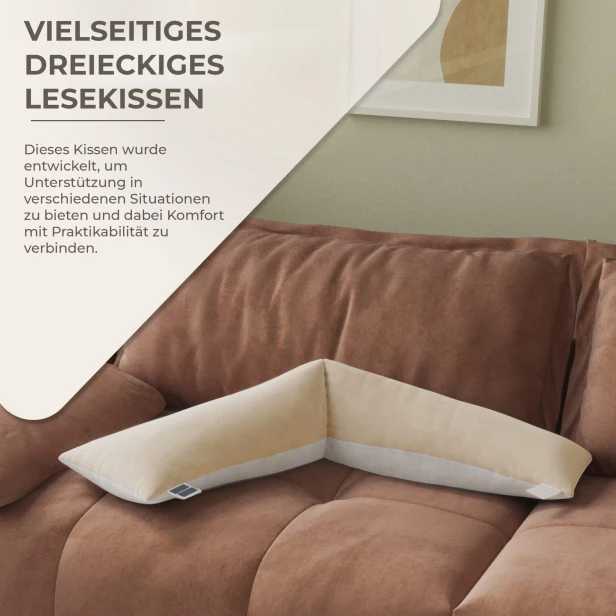 Faltbares dreieckiges Lendenkissen, vielseitig einsetzbar.