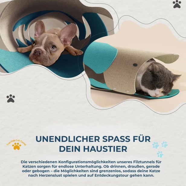 Filz-Katzentunnel, endloser Spielspaß.