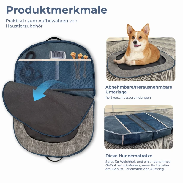 Tragbares Reise-Haustierbett, Produktmerkmale.