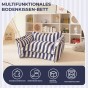 Multifunktionales Sofa mit Bodenkissen, vielseitig einsetzbar.