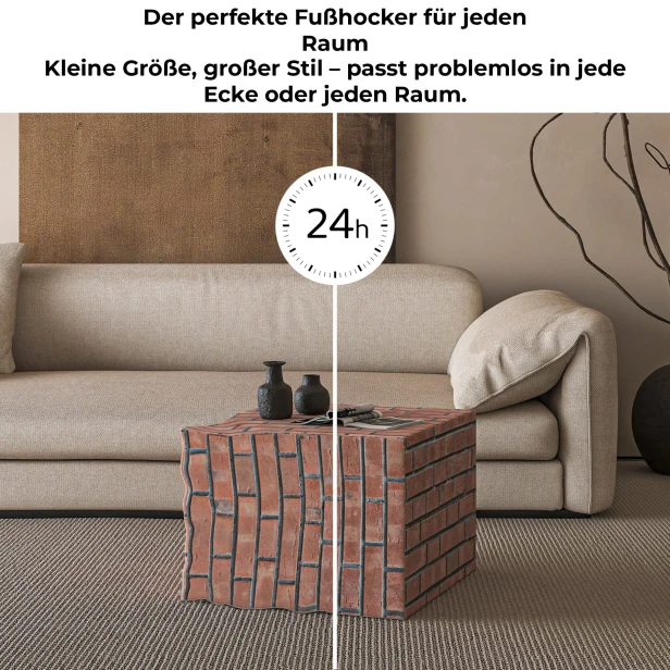 Moderner Fußhocker, Pouf. Zeit, die endgültige Form zu erreichen.