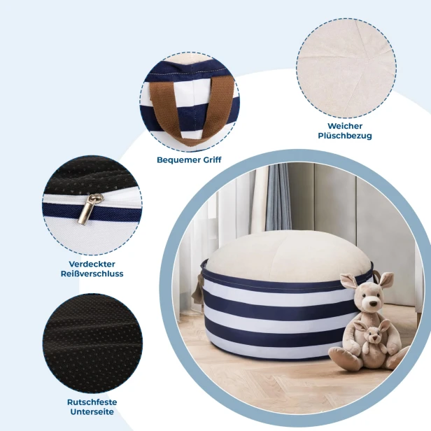 Pouf mit Behälter (Aufbewahrung), Produktdetails.