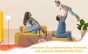 Eine glückliche Familie nutzt das modulare Sofa für Kinder und Eltern (287 cm).