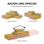 Sofa für Kinder und Eltern 287 cm - Modulares Design „BAUEN UND SPIELEN“Sofa für Kinder und Eltern 287 cm, zwei Module.