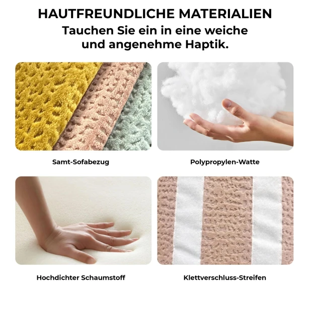 Sofa für Kinder und Eltern, 287 cm, Details zu den verwendeten Materialien