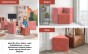 Ein Set aus 3 modularen Poufs in Lavendelfarbe. Anwendung des modularen Poufs