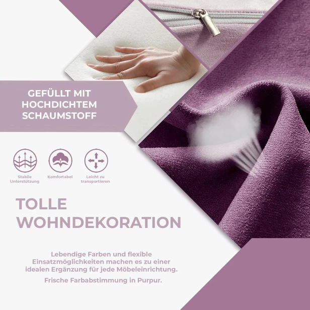 Modulare Fußhocker und Beistelltische in Lavendel. Produktmerkmale.