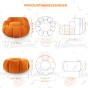 Kürbisförmiger Pouf, Produktabmessungen.