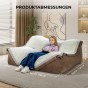 Wichtigste Abmessungen des großen modularen Lounge-Sofas.