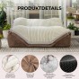 Produktdetails, Materialien des großen modularen Lounge-Sofas: Plüsch, Samt und rutschfeste Rückseite