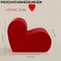Abmessungen des Samtherz-Sessels „Loving Sofa“