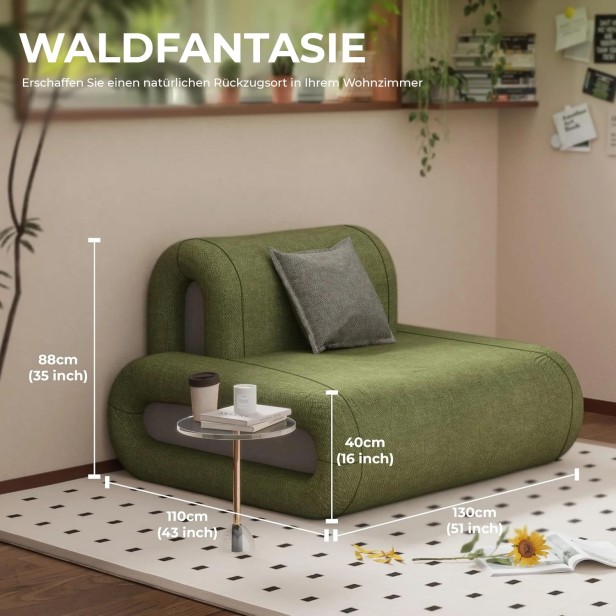 Modulares Sofa und Sessel im Boho-Stil – perfekt für Wohnzimmer und Entspannungsbereich
