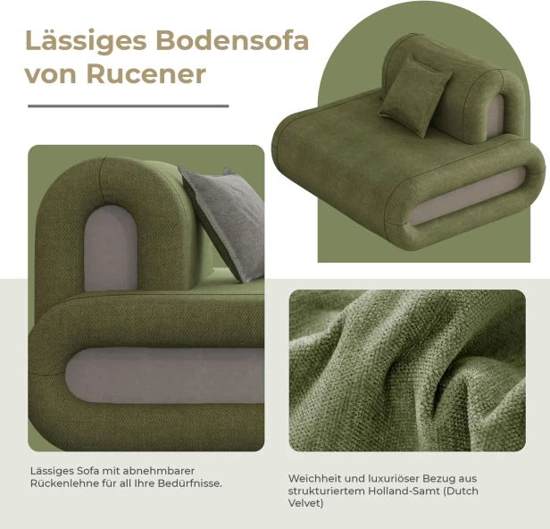 Faules, strukturiertes Samtsofa – Modularer Komfort und luxuriöses Design