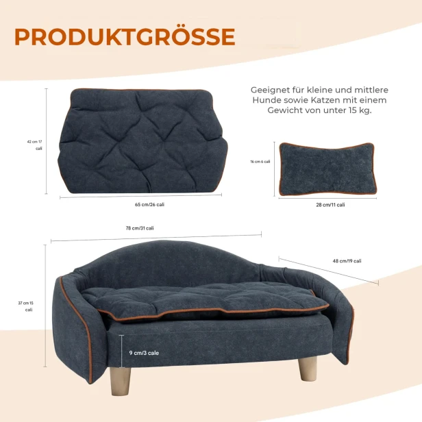 Hundesofa-Bettgröße | Ideal für Haustiere bis 15 kg