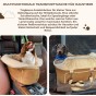 Eine braun-beige Reisetasche für Ihr Haustier mit weichem Futter.