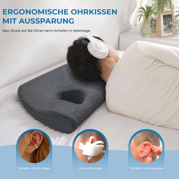 Eine visuelle Zusammenfassung der Probleme, die durch ein Seitenschläferkissen mit Löchern gelöst werden.