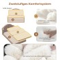 Infografik zur Darstellung der inneren Struktur und der Materialien eines modularen Möbelstücks mit der Bezeichnung „Sofa Chair“ und einem zweischichtigen Komfortsystem.