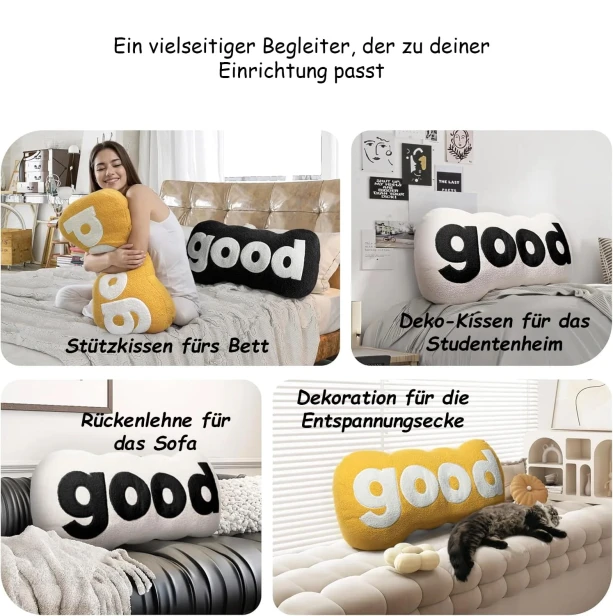 Plüsch-Lesekissen, Verwendungsmöglichkeiten.