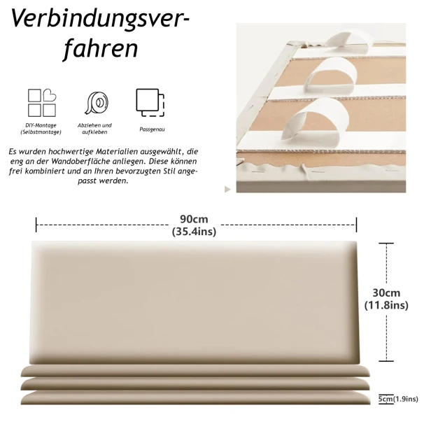 Multifunktionales Schutzbett-Paneel, grau. Anschlussdetails.