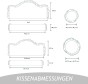 Dekoratives Kissen-Set (3-teilig), gelb, Produktabmessungen.