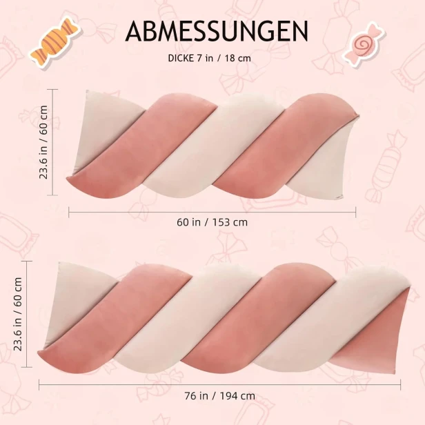 Blushfarbenes Samtkissen. Produktabmessungen.