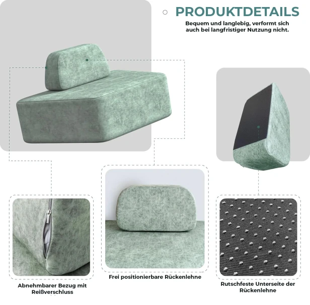 Halbrundes modulares Ecksofa, Produktdetails.