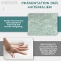 Halbkreisförmiges modulares Ecksofa, Materialpräsentation.