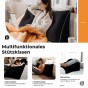 Schwarzes Plüsch-Dreieckskissen, Arten der Unterstützung.