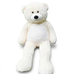 Klassischer Teddybär – Weiß, 180 cm