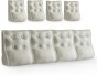 Set mit 3 modularen Lendenkissen – Beige Leinen, gesteppt und ergonomisch.