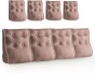 Set mit 4 modularen Lendenkissen – Rosa Leinen, gesteppt und ergonomisch.