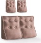 Set mit 2 modularen Lendenkissen – Rosa Leinen, gesteppt und ergonomisch.