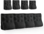 Set mit 4 modularen Lendenkissen – Schwarzes Leinen, gesteppt und ergonomisch.