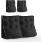 Set mit 2 modularen Lendenkissen – Schwarzes Leinen, gesteppt und ergonomisch.
