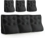 Set mit 3 modularen Lendenkissen – Schwarzes Leinen, gesteppt und ergonomisch.