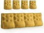 Set mit 4 modularen Lendenkissen – Gelbes Leinen, gesteppt und ergonomisch.
