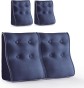 Set mit 2 modularen Lendenkissen – Blau – Leinen, gesteppt und ergonomisch.