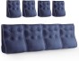Set mit 4 modularen Lendenkissen – Blau – Leinen, gesteppt und ergonomisch.
