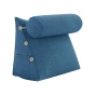 Modulare Kopfstütze mit Polster – Blaues Leinen mit Tasche.