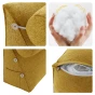 Modulare Kopfstütze mit Rolle – gelbes Leinen, Details.